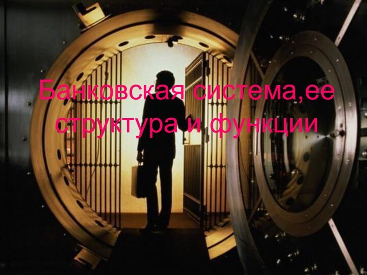 Банковская система,ее структура и функции