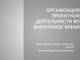 организация проектной деятельности