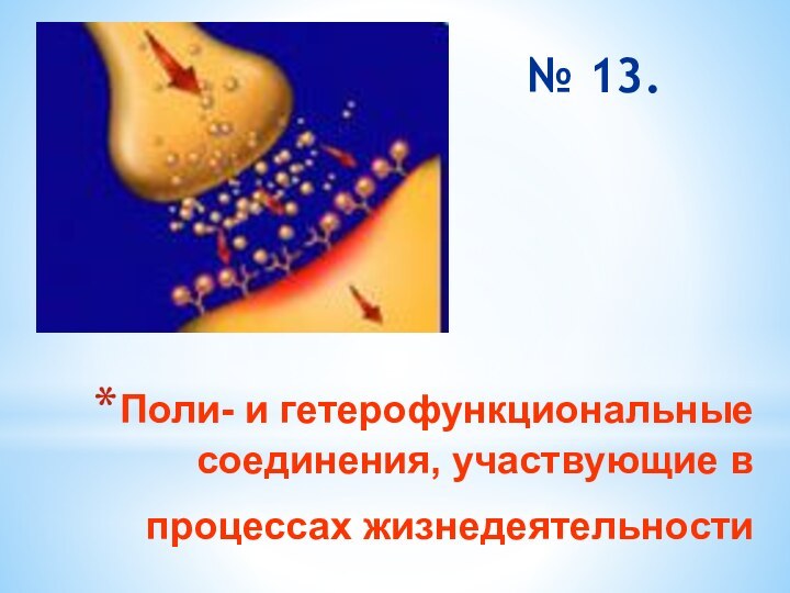 Поли- и гетерофункциональные соединения, участвующие в процессах жизнедеятельности № 13.