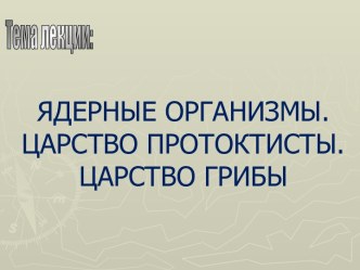 Ядерные организмы. Царство протоктисты. Царство грибы