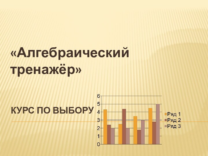 Курс по выбору«Алгебраический тренажёр»