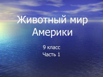 Животный мир Америки