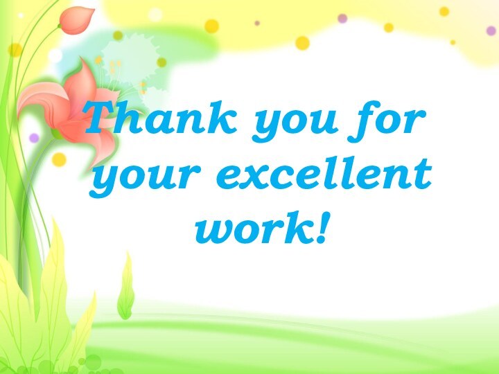 Thank you for your excellent work!