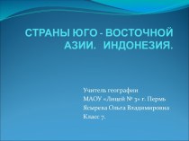 Страны Юго-Восточной Азии. Индонезия