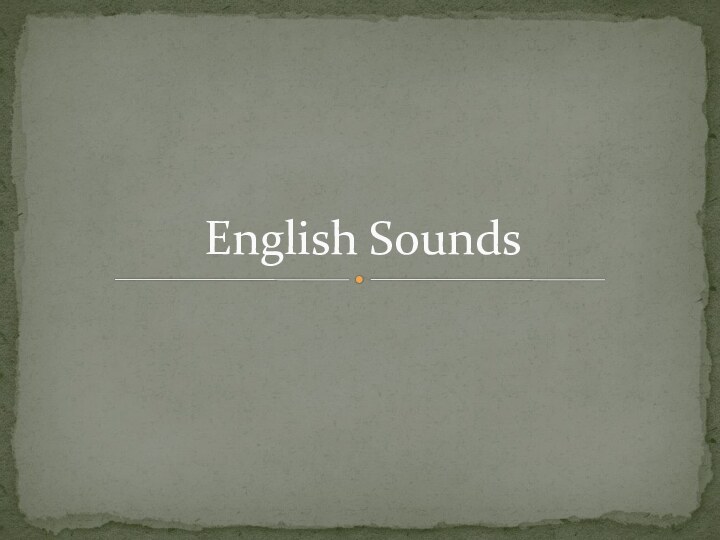 English Sounds