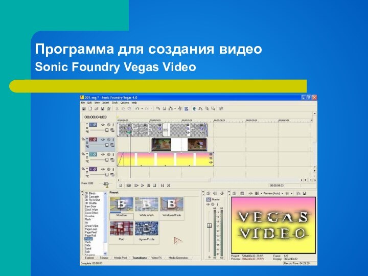 Программа для создания видео Sonic Foundry Vegas Video
