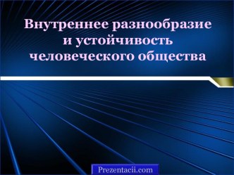 Внутреннее разнообразие и устойчивость человеческого общества