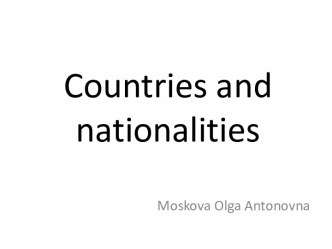 Countries and nationalities