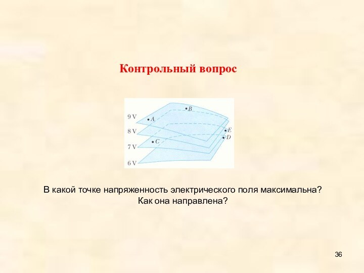 В какой точке напряженность электрического поля максимальна?Как она направлена?Контрольный вопрос