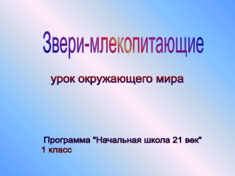 Звери-млекопитающие