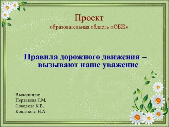 Правила дорожного движения – вызывают наше уважение