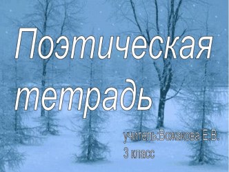 Поэтическая тетрадь 3 класс