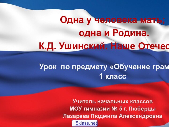 Одна у человека мать; одна и Родина.К.Д. Ушинский. Наше ОтечествоУрок по предмету