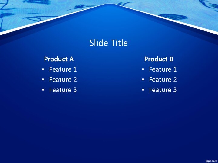 Slide TitleProduct AFeature 1Feature 2Feature 3Product BFeature 1Feature 2Feature 3