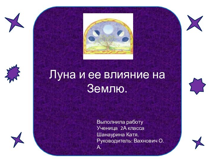 Луна и ее влияние на Землю.Луна и ее влияние на Землю.Выполнила работу