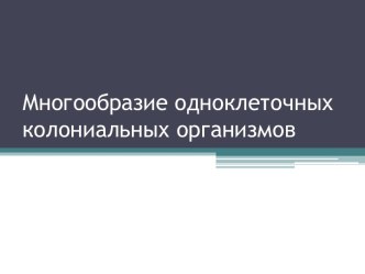 Многообразие колониальных одноклеточных организмов