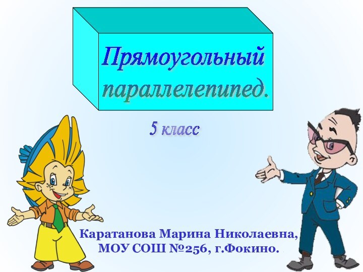 5 классПрямоугольный  параллелепипед.Каратанова Марина Николаевна,МОУ СОШ №256, г.Фокино.