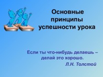 Основные принципы успешности урока