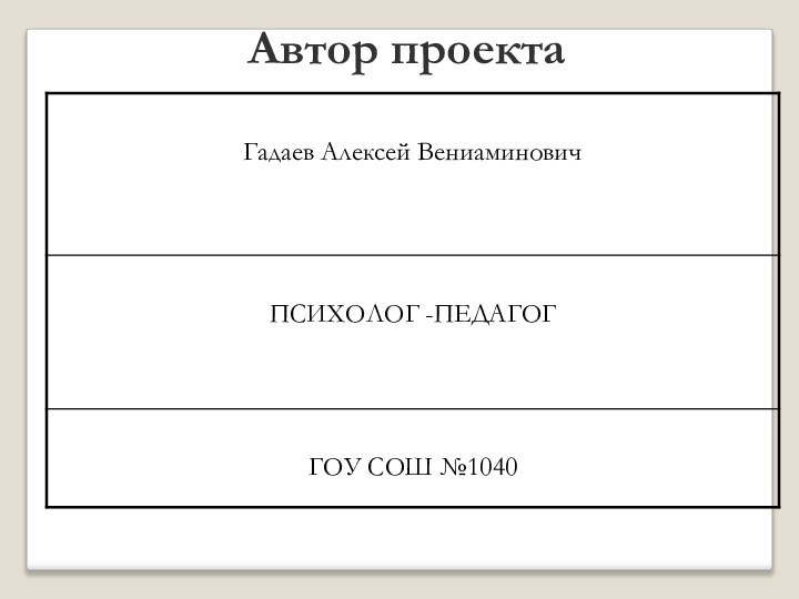 Автор проекта