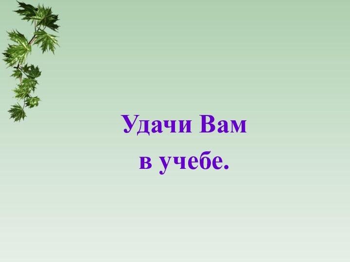 Удачи Вам в учебе.