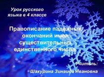 Правописание падежных окончаний имен существительных единственного числа