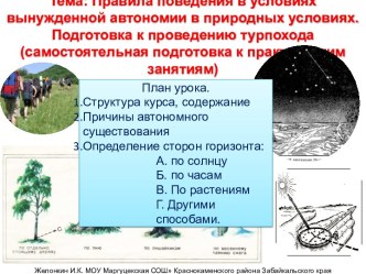 Правила поведения в условиях вынужденной автономии в природных условиях. ОБЖ