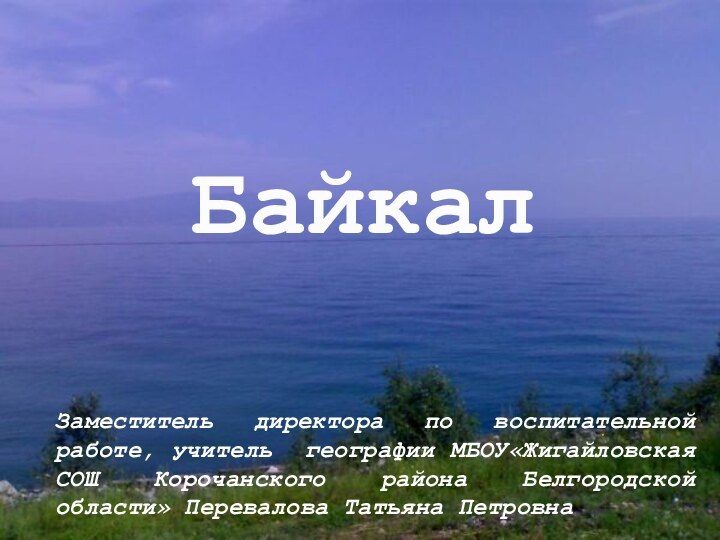 Заместитель директора по воспитательной работе, учитель географии МБОУ«Жигайловская СОШ Корочанского района