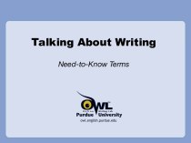 Talking About Writing