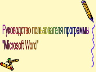 Руководство пользователя программы Microsoft Word