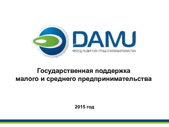 Государственная поддержка  малого и среднего предпринимательства 2015 год