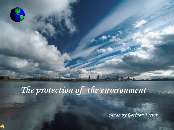 The protection of the environment Made by Gorinov Victor