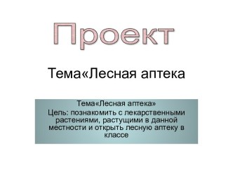 Лесная аптека