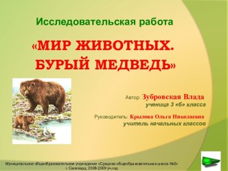 Мир животных. Бурый медведь