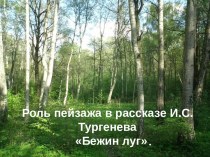 Роль пейзажа в рассказе И.С.Тургенева Бежин луг