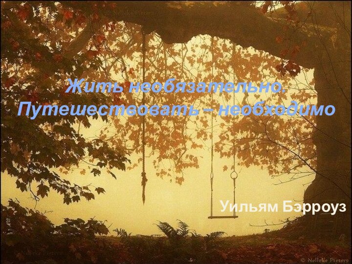 Жить необязательно. Путешествовать – необходимо Уильям Бэрроуз