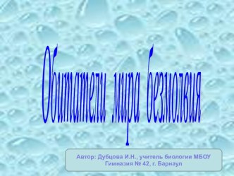 Обитатели мира безмолвия