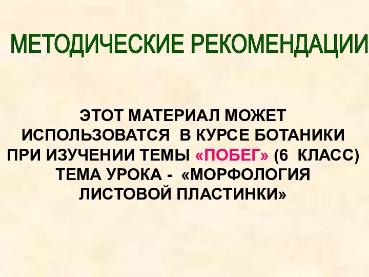 ЭТОТ МАТЕРИАЛ МОЖЕТ ИСПОЛЬЗОВАТСЯ В КУРСЕ БОТАНИКИ ПРИ ИЗУЧЕНИИ ТЕМЫ «ПОБЕГ» (6