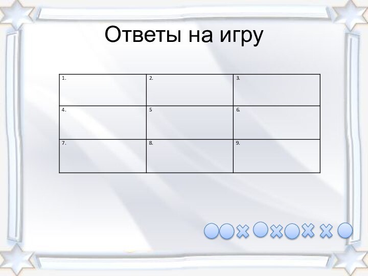 Ответы на игру