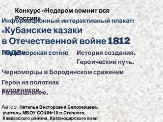 Кубанские казаки в Отечественной войне 1812 года