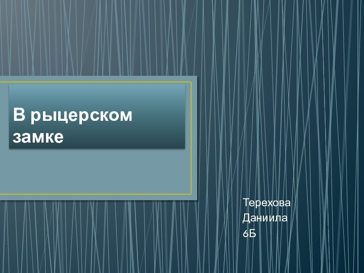 В рыцерском замке ТереховаДаниила6Б