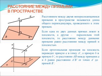 Расстояние между прямыми в пространстве