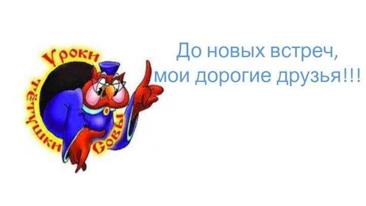 До новых встреч,     мои дорогие друзья!!!