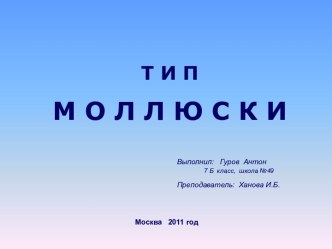 Тип Моллюски