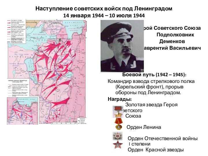 Наступление советских войск под Ленинградом 14 января 1944 – 10 июля 1944Герой