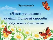 Чисті речовини й суміші