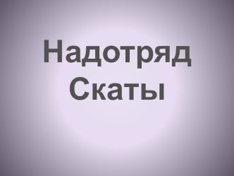 Надотряд Скаты