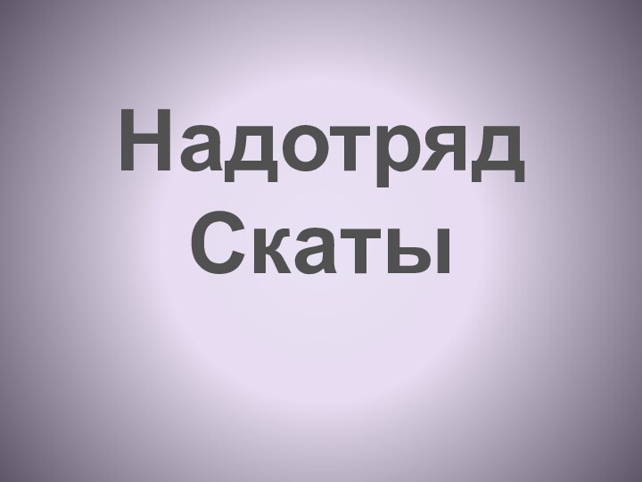 Надотряд Скаты