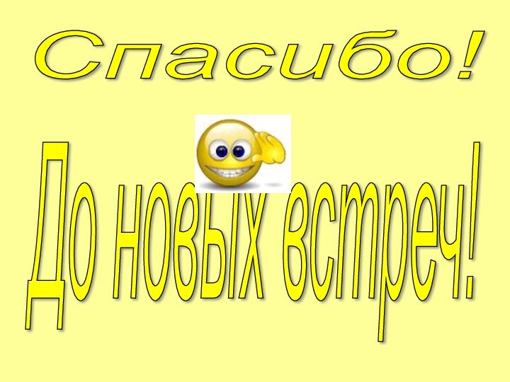 Спасибо! До новых встреч!