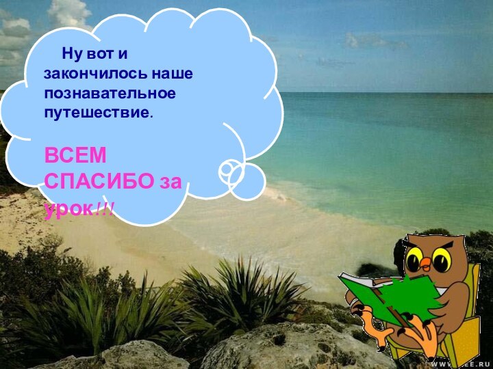 Ну вот и закончилось наше познавательное путешествие. ВСЕМ СПАСИБО за урок!!!