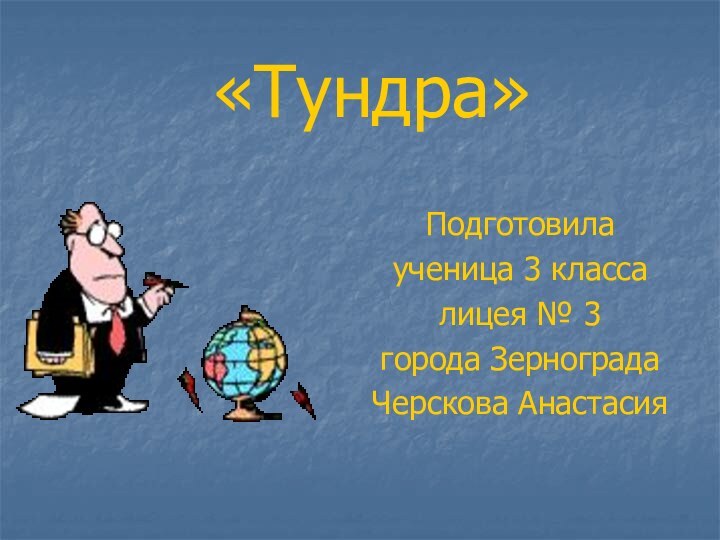 «Тундра»Подготовила ученица 3 классалицея № 3города ЗерноградаЧерскова Анастасия